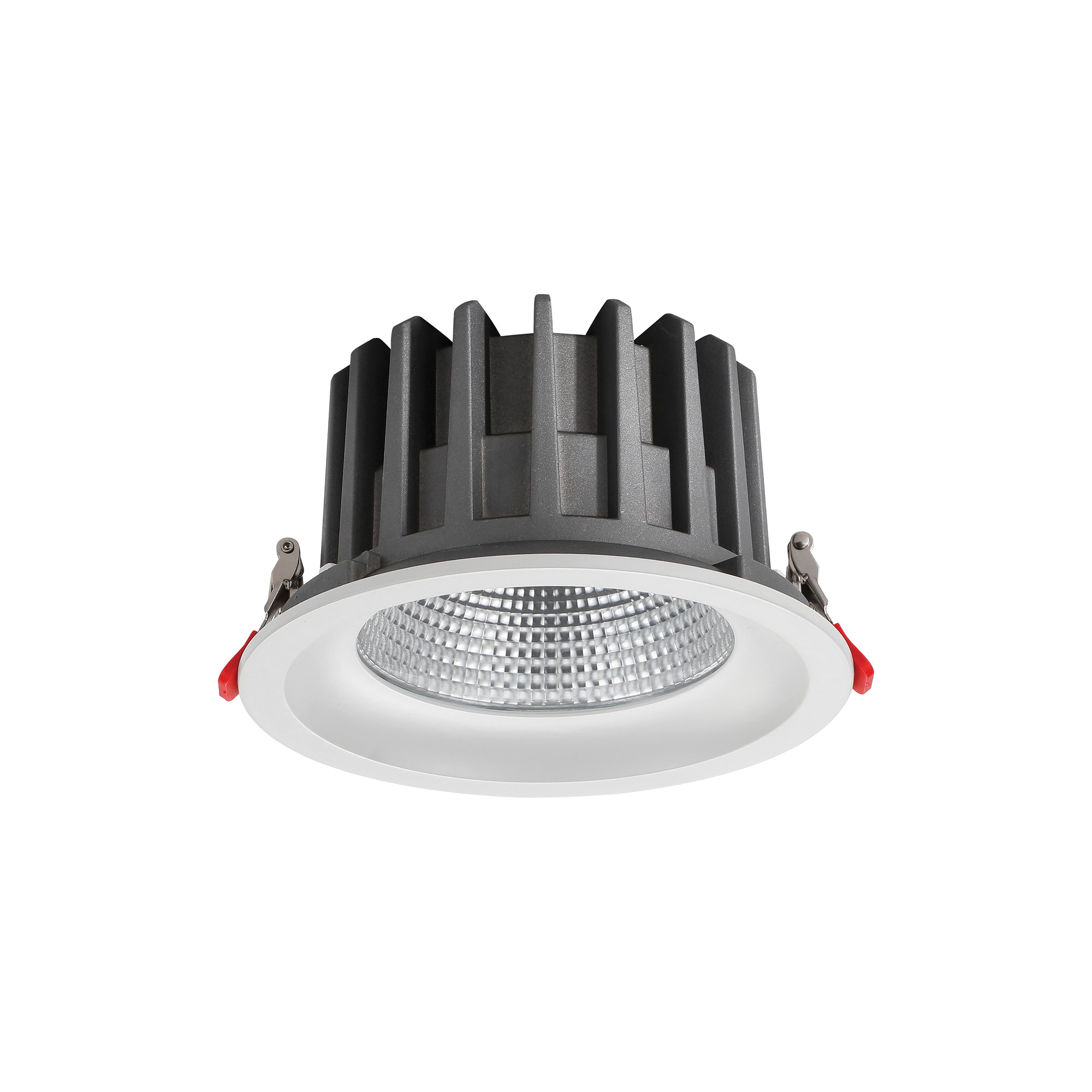 DL200064  Bionic 40, 40W, 1000mA, White Deep Round Recessed Downlight, 3463lm ,Cut Out 175mm, 40° , 3000K, IP44, DRIVER INC., 5yrs Warranty.